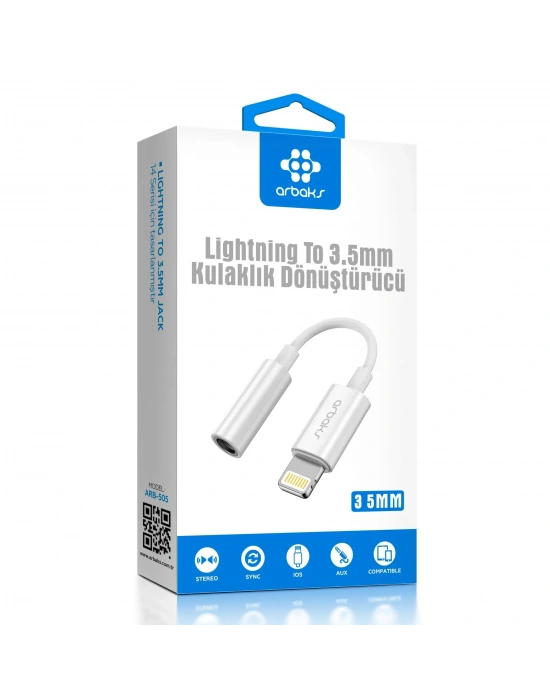 Lightning – 3,5 mm Kulaklık Jakı Adaptörü Arbaks Arb-505