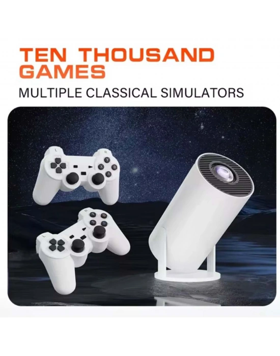 M300 MAX Retro video oyunu konsolları Android 11 sistemi mini taşınabilir akıllı projektör 720p ev projektör 64GB 46000 + oyunlar