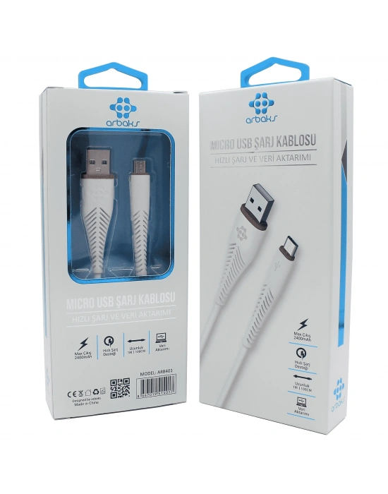 (Micro) 2.4A Hızlı Şarj Veri Aktarımı Arbaks ARB-401