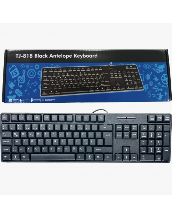 Q Usb Siyah Standart Klavye TJ-818