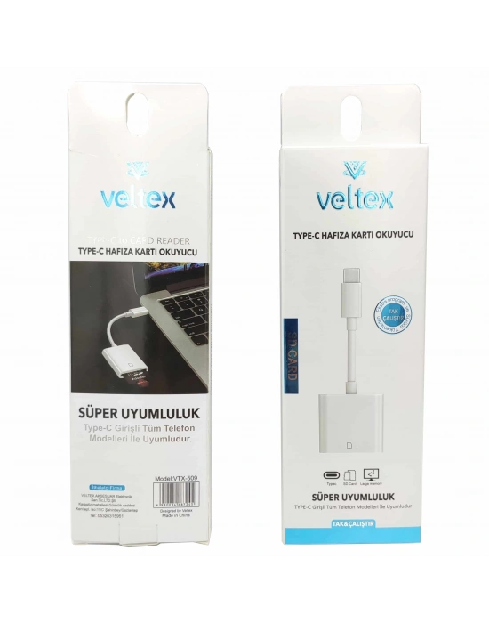 TYPE-C Hafıza Kart Okuyucu Veltex VTX-509