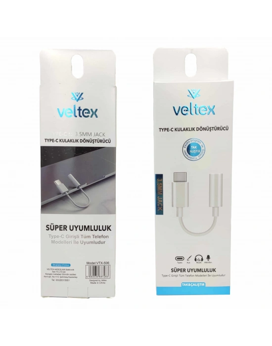 TYPE-C To 3.5mm Kulaklık Ses Çevirici Dönüştürücü Veltex VTX-506