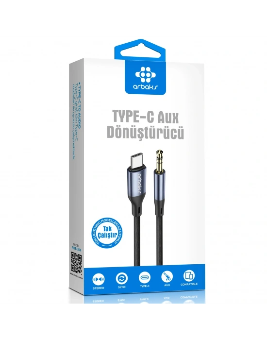 Type-C to AUX Dönüştürücü Kablo – USB-C Kulaklık Çevirici Arbaks ARB-514