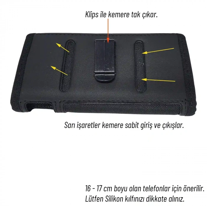 17cm Cırtlı Yanları Lastikli Toptan Bel Kemer Telefon Kılıfı – Universal Model MSK03