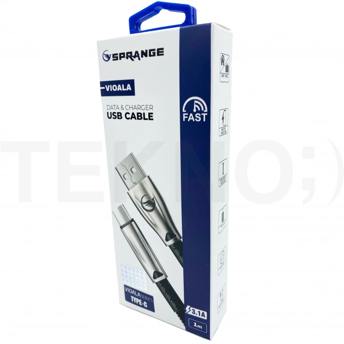 3.1A 1 Metre (TYPE-C) Usb Kablo Sprange T-Vioala
