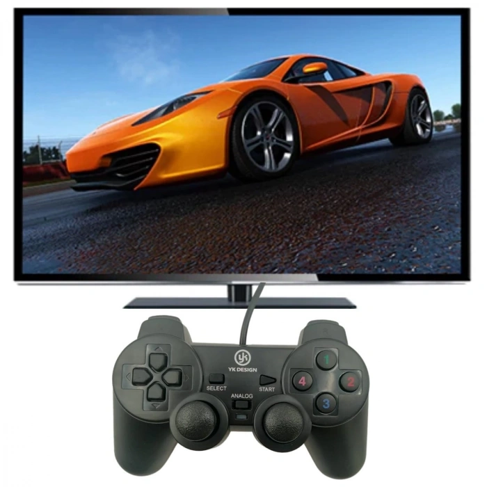 Çift Titreşimli Usb Kablolu Oyun Kolu Pc Uyumlu Vibration Gamepad ( AlpKaTek )