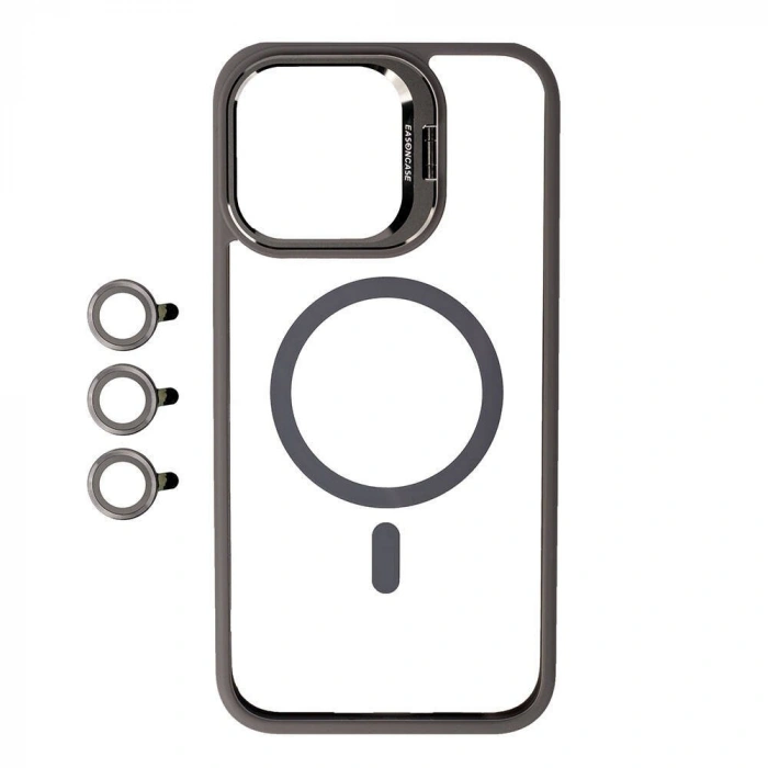 IP 15 Pro – Kılıf Kamera Lens Korumalı Standlı Lensli Kapak