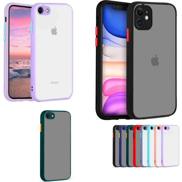 iPhone 12 Pro – Kılıf Huks Tam Korumalı Silikon Kılıf Kapak (Renkli)