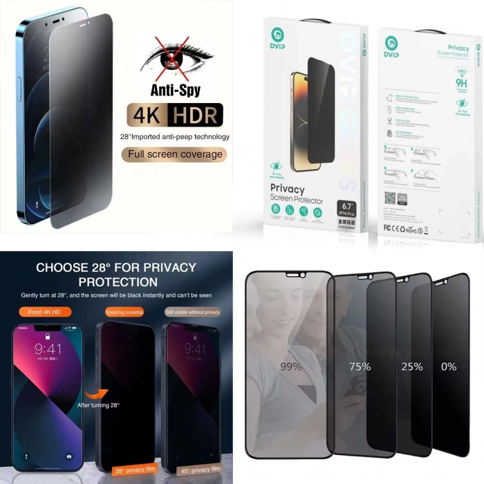 iphone 13 Pro Max / 14 Plus – Hayalet Antistatik ESD Cam Tam Kaplayan Dvip