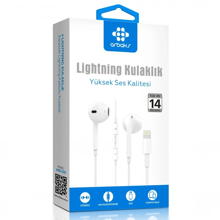 İphone 14 Lightning Kulaklık Arbaks Arb-200