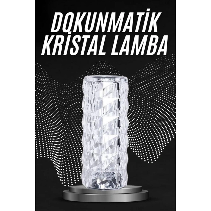 Kristal Lamba Masa Lambası Şarjlı Masa Lambası Dokunmatik Sensör Usb Şarjlı - Lisinya