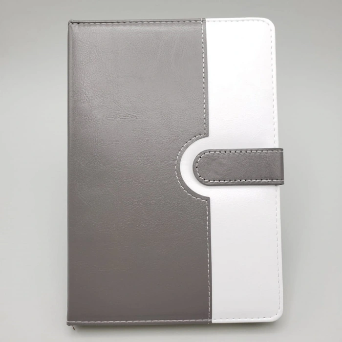 Tarihsiz Ajanda Defter Beyaz Gri Renk