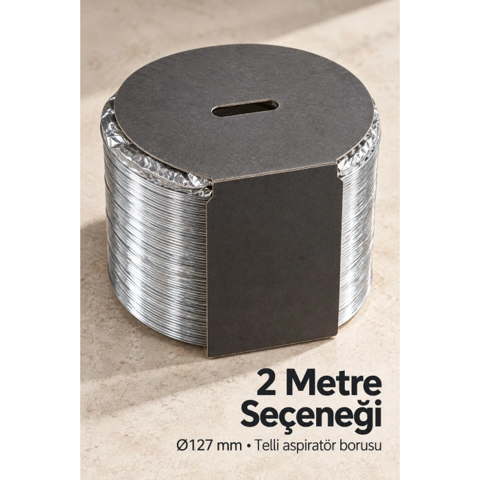 Telli Aspiratör Borusu 3 Metre 127 mm Çap - Lisinya