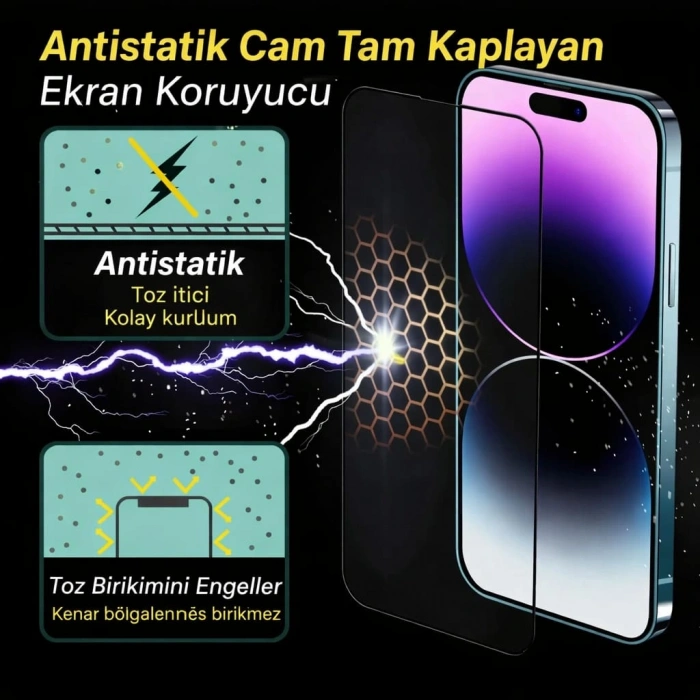 XİAOMİ 17 – Antistatik Cam Tam Kaplayan Ekran Koruyucu