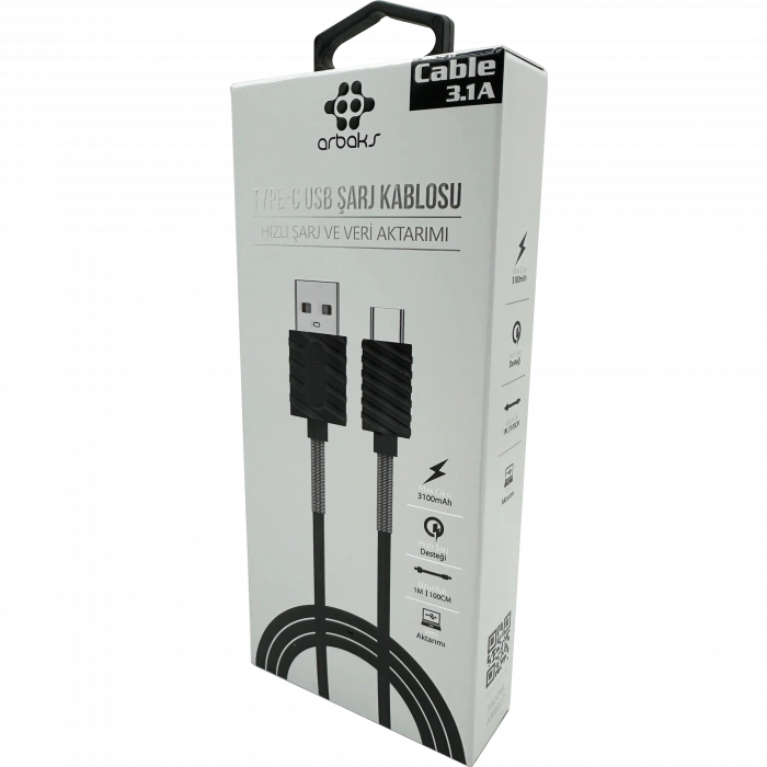Yaylı TYPE-C 3.1A Usb Şarj Kablosu Arbaks ARB-037