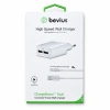 Lightning Beyaz 15W Işıklı Çift USB Kablolu Duvar Şarj Cihazı Bevius BVS-CH407
