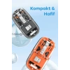 Bluetooth USB Çift Modlu Sessiz Mouse, Şeffaf Mıknatıslı Kapaklı, Type-C Şarjlı, DPI Ayarlı, Kablosuz 10m Çekim Mesafeli, Masaüstü Kısayol Tuşlu, Taşınabilir Şarjlı Mouse Turuncu ( AlpKaTek )