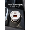 Type C ve USB A Çift Çıkışlı Araç Şarj Aleti - Lisinya