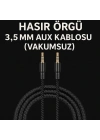 1.5 Metre Aux Kablo Hasır Örgü 3.5mm Aux Kablosu (Vakumsuz)