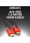 1.5 Metre Hasırlı Örgülü HDMI Kablo Arbaks Arb-H02