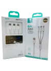 6A (iPhone-TYPE-C-Micro) 3 ü 1 Arada Şarj Kablosu Dvip L37