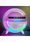 BT-2301 Wireless Kablosuz Şarj Destekli Radyolu Rainbow Aydınlatmalı Bluetooth Hoparlör Fm Radyo
