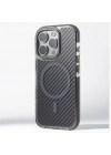 iPhone 15 Pro Max – Kutulu Karbon Fiber MagSafe Uyumlu Kılıfı Wireless Şarj Özellikli