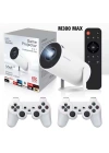 M300 MAX Retro video oyunu konsolları Android 11 sistemi mini taşınabilir akıllı projektör 720p ev projektör 64GB 46000 + oyunlar