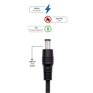 19V 4.74A 4.8 * 1.7mm Bullet 90W HP İçin Laptop Adaptör