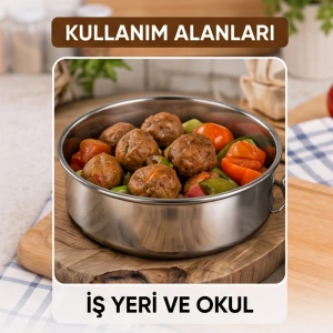 3lü Metal Sefer Tası - Paslanmaz Çelik - 16 cm