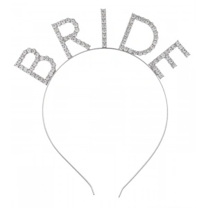 Bekarlığa Veda Kristal Taşlı Gümüş Bride Tacı