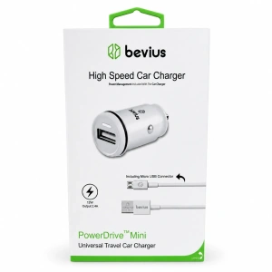 Micro USB 12W Kablolu Araç Şarj Cihazı Bevius BVS-AU501