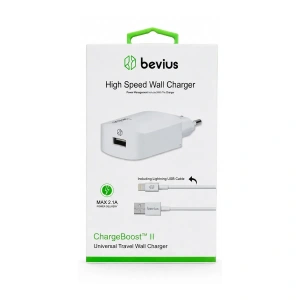 Lightning Beyaz 10W Kablolu Duvar Şarj Cihazı Bevius BVS-CH416