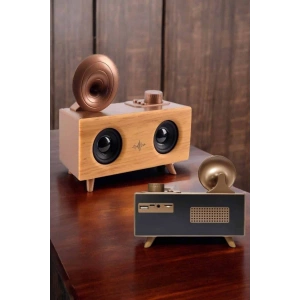 Bluetooth Hoparlör Ahşap Klasik Retro Gramofon Bluetooth Müzik Kutusu - Lisinya