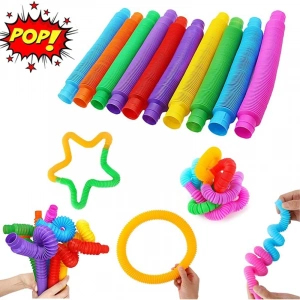 Boru Oyuncak - 6lı Set - Rengarenk - Plastik