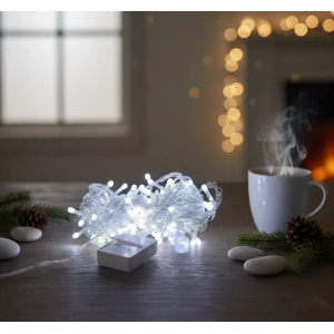 Damla Uçlu Beyaz Işık Şeffaf Kablo  10m 100 Led