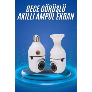 Gece Görüşlü Akıllı Dönebilen Ev Kamerası Ampül Kamera - Lisinya