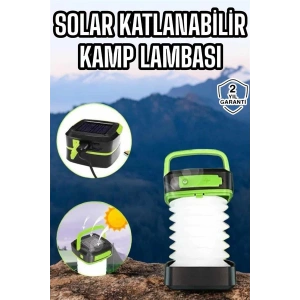 Güneş Enerjili Led Lamba Kamp Lambası Katlanabilir Lamba USB Şarjlı - Lisinya