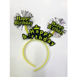 Happy Birthday Neon Renk Doğum Günü Tacı - 12 Adet