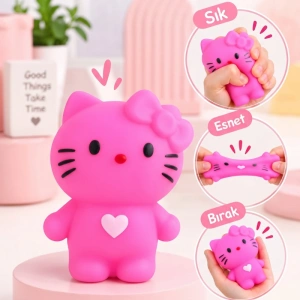 Hello Kitty Tasarımlı Squishy - 12li Paket - Karışık Renk - Yumuşak Oyuncak
