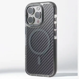 iPhone 15 Pro Max – Kutulu Karbon Fiber MagSafe Uyumlu Kılıfı Wireless Şarj Özellikli