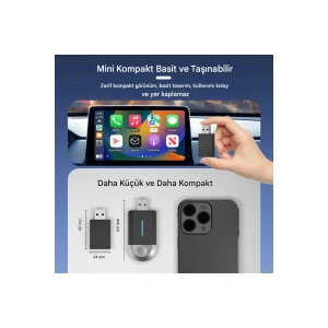 Kablosuz Android Auto/Car Play USB Dongle Cihazı ( Lisinya )