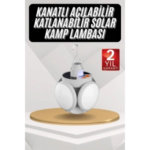 Kamp Lambası Güneş Enerjili Solar 5 Kanatlı Katlanır Lamba Karavan - Lisinya