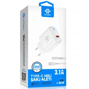 Led 18W 3.1A TYPE-C  Hızlı Şarj Aleti Arbaks Arb-013