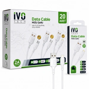 Lightning Hızlı Şarj Data Kablosu (20’li Paket) TECH iVO-C02
