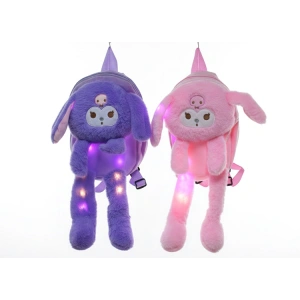 Peluş Işıklı Oynar Kulaklı Kuromi Sırt Çantası