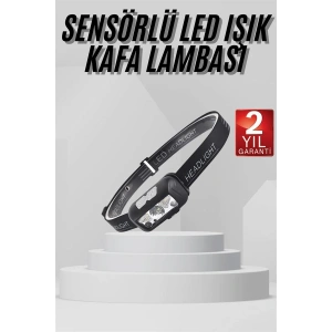Sensörlü Şarjlı Type-c Şarj Işıklı Kafa Lambası Kamp Lambası - Lisinya