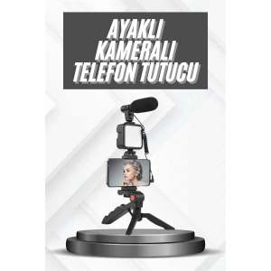 Telefon Tutucu Mikrofonlu Işıklı Youtuber Video Kayıt - Lisinya