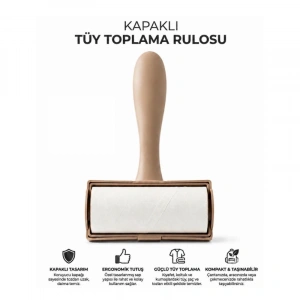 Tüy Toplama Rulosu - Kapaklı - Ergonomik - Taşınabilir