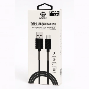 Yaylı TYPE-C 3.1A Usb Şarj Kablosu Arbaks ARB-037